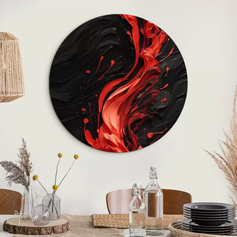 Obraz Proud červené barvy na černém abstraktním pozadí Č. r44889