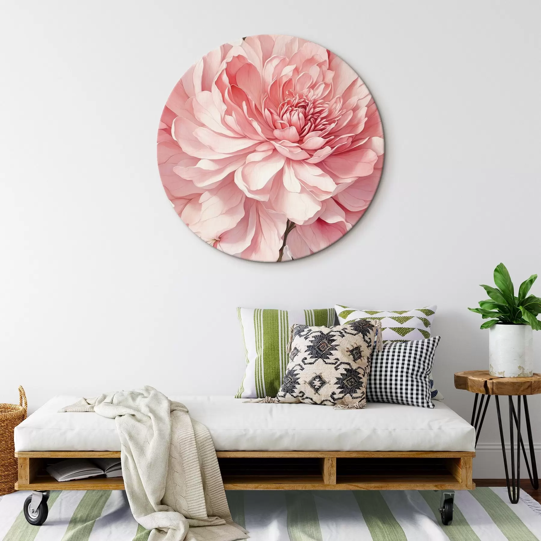 Obraz Růžová pivoňka zblízka s měkkým osvětlením Č. r44891