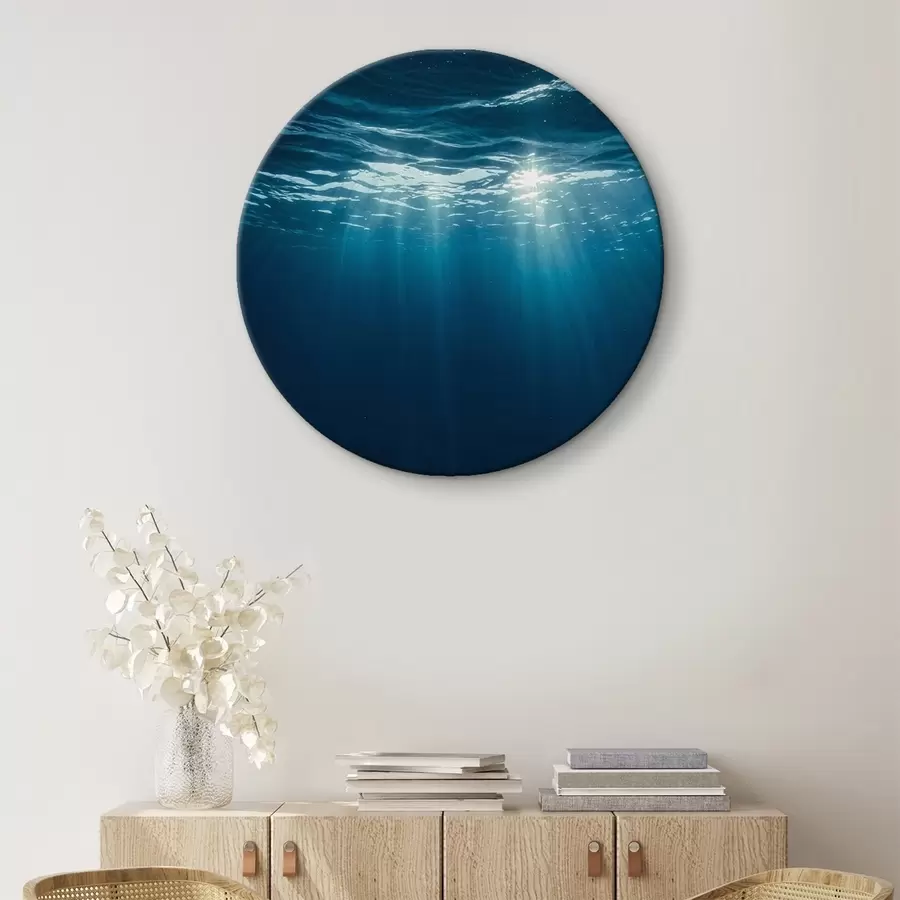 Obraz Světelné paprsky pod vodou v hlubokém modrém oceánu Č. r44897