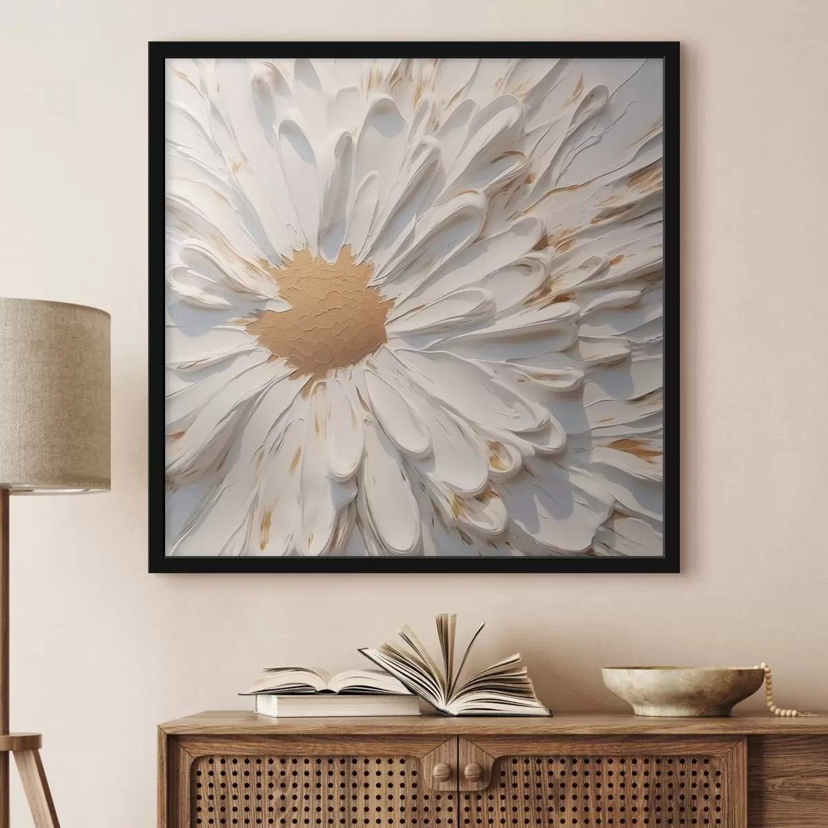 Poster Malba imitující heřmánek f44816