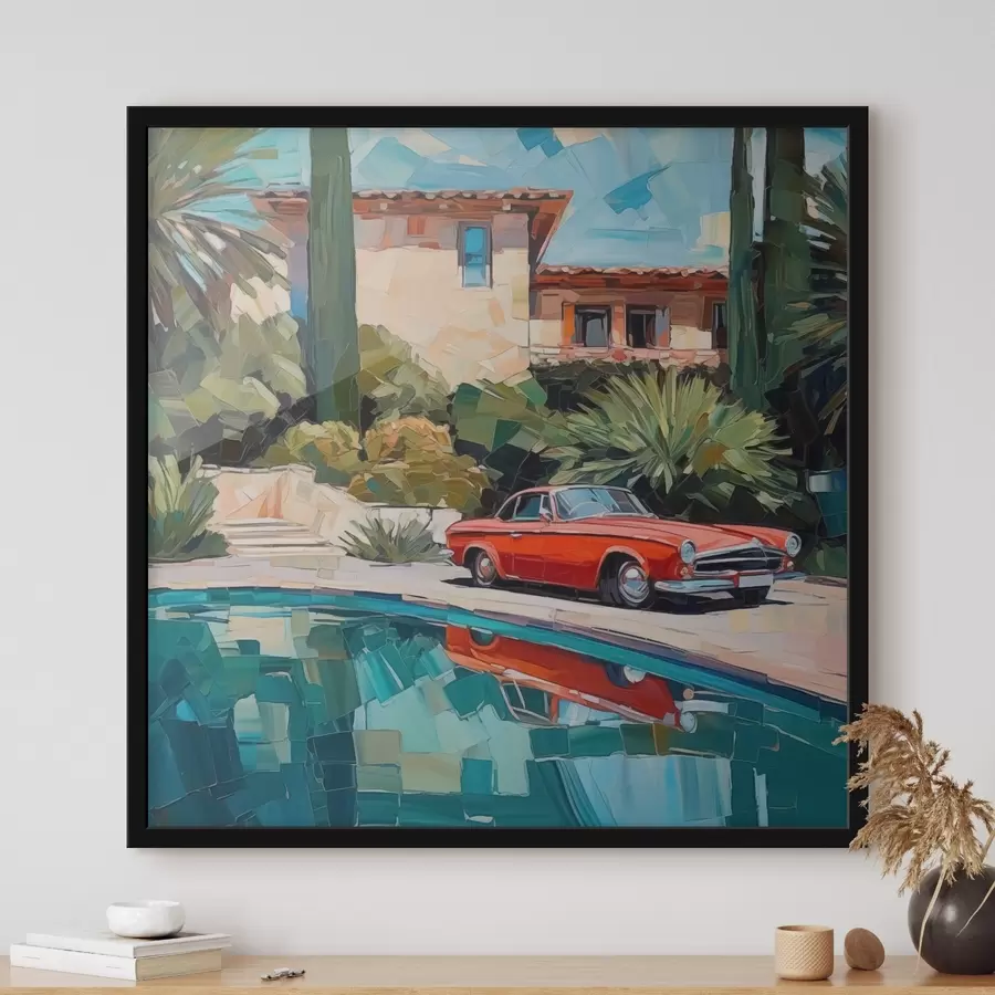 Fototapet Auto v blízkosti vily f44822