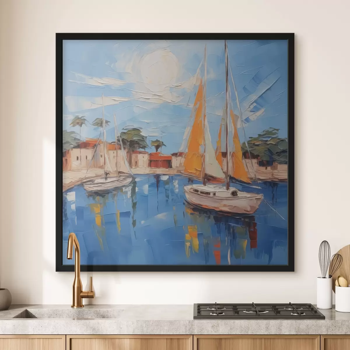 Poster Plachetnice u mola f44824