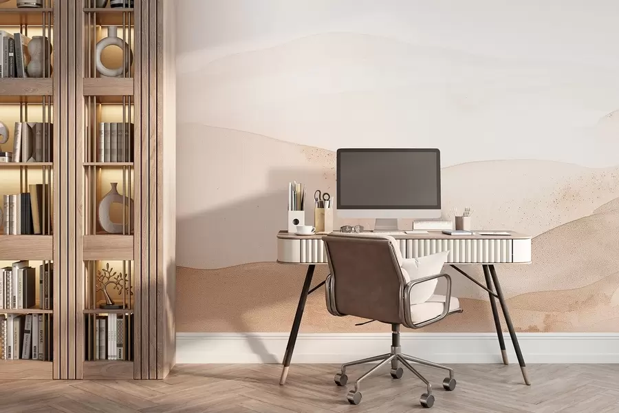 Fototapet Hory ve stylu akvarelu ve světle béžových odstínech w09223