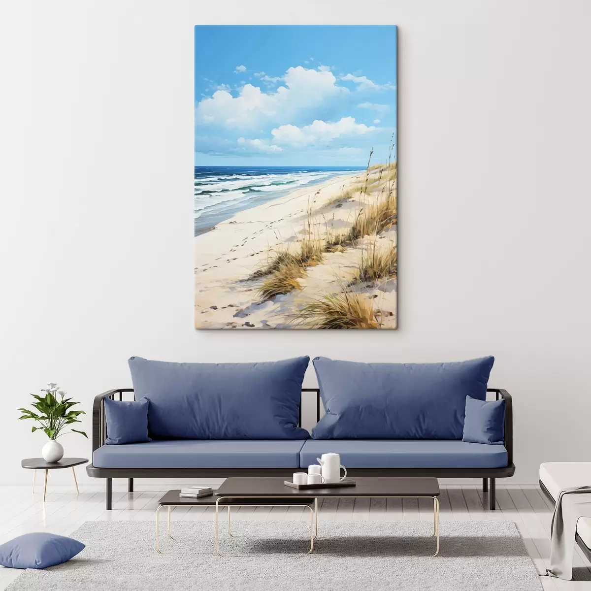 Obraz Tráva na pobřeží pod modrou oblohou Č. s44917