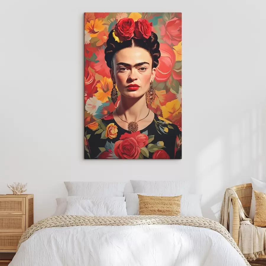 Obraz Portrét na pozadí květin Č. s44920