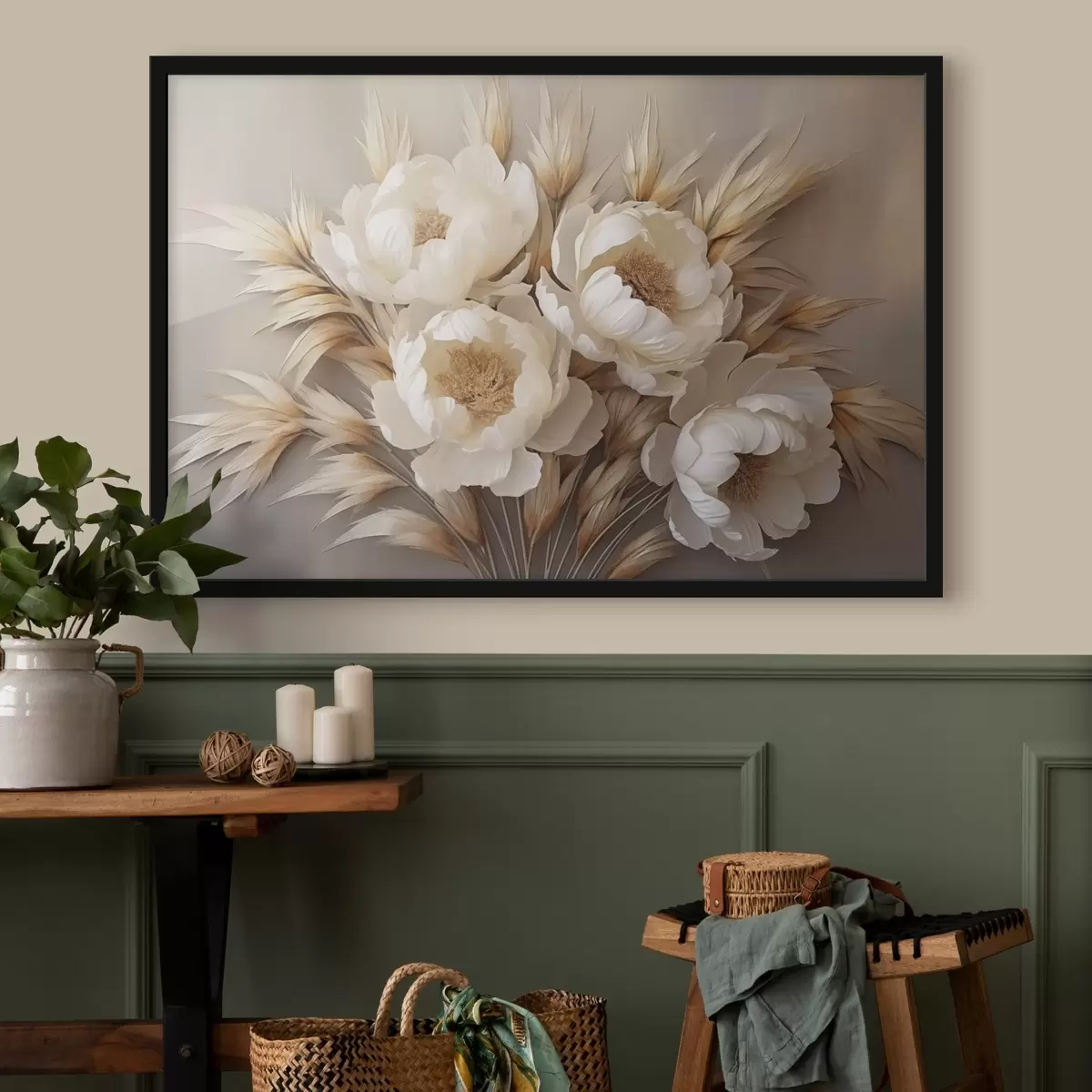 Poster Pivoňky s klásky f44913