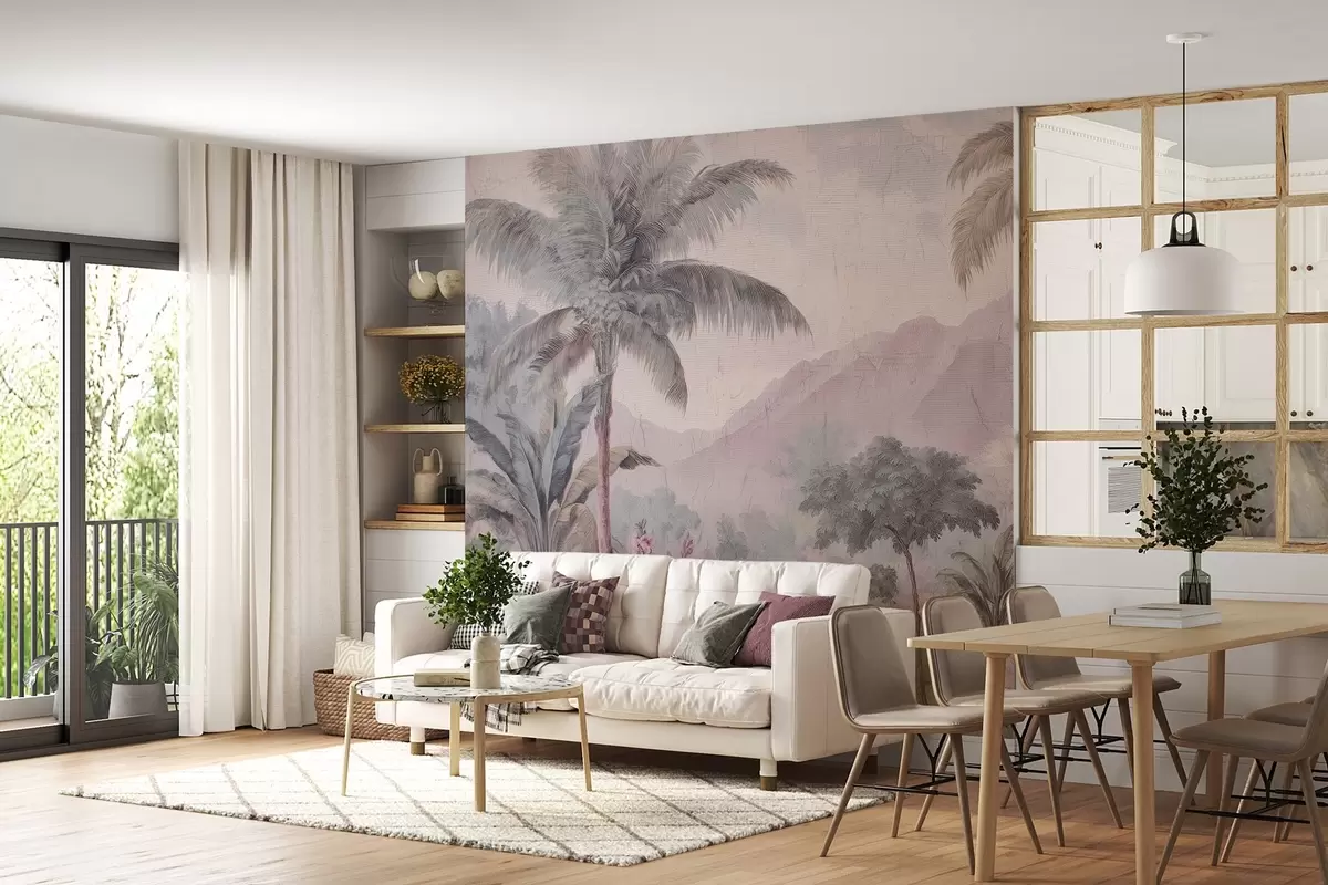 Fototapet tropická džungle v retro stylu w04139