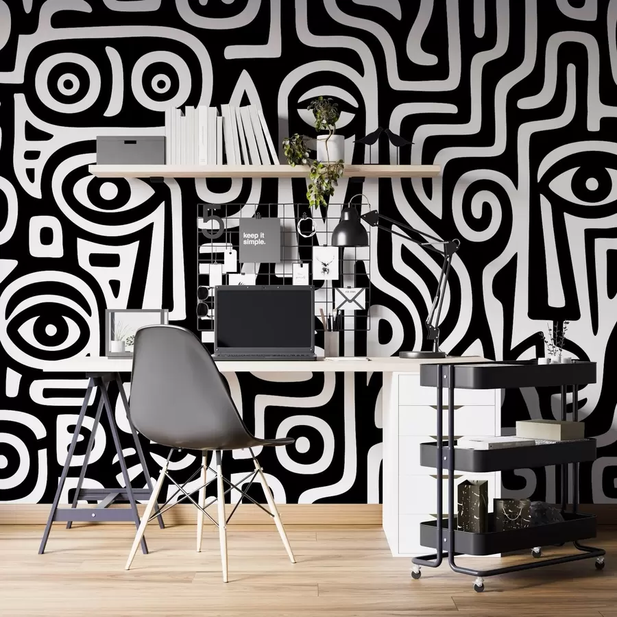 Fototapet Stylizované detaily obličeje w04186