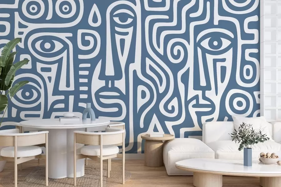 Fototapet Stylizované detaily obličeje w04186v1