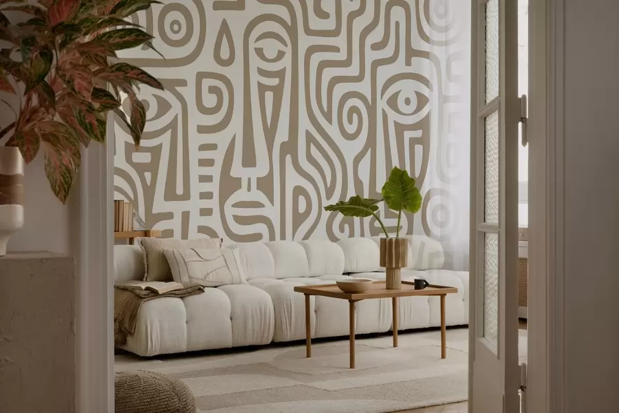 Fototapet Stylizované detaily obličeje w04186v2