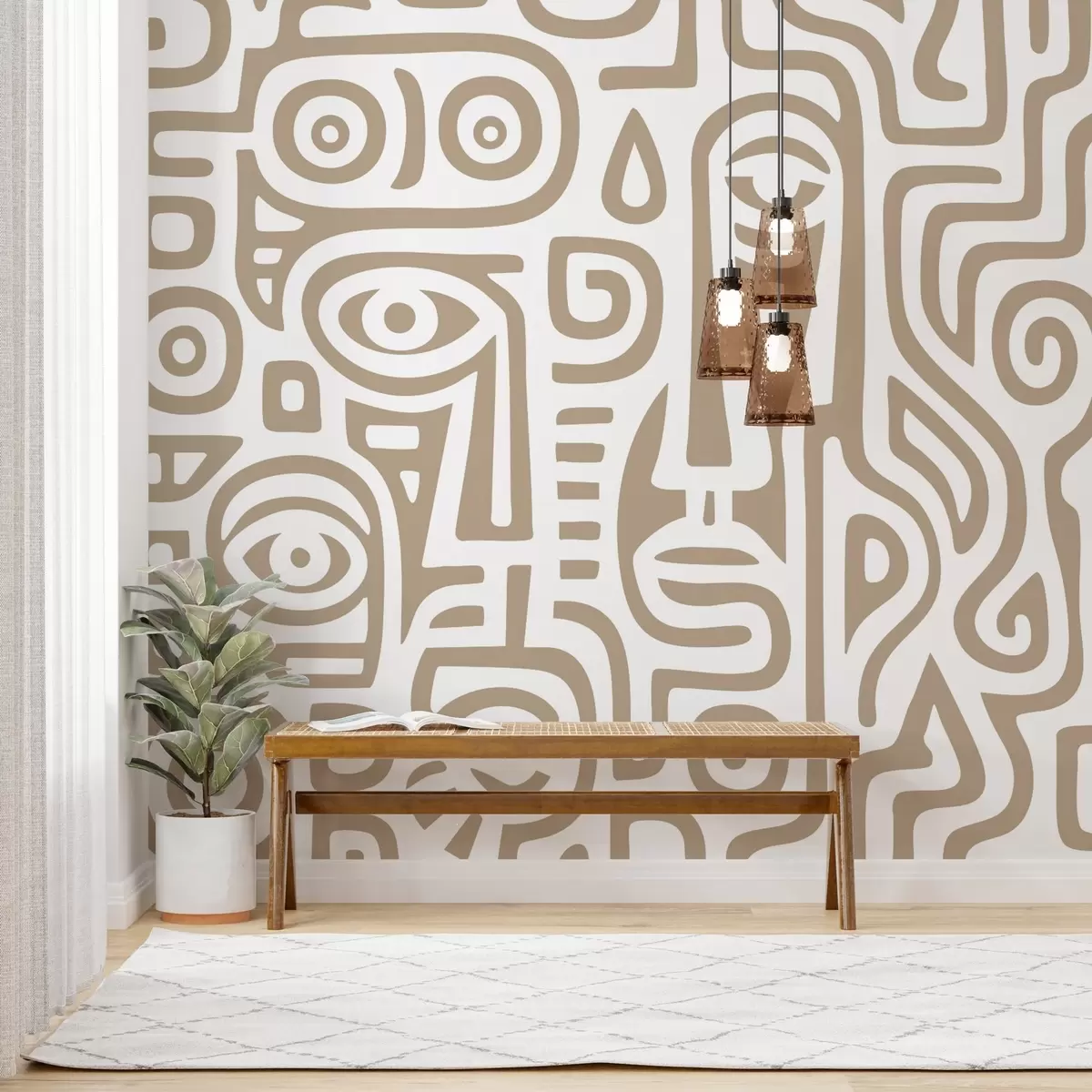 Fototapet Stylizované detaily obličeje w04186v2