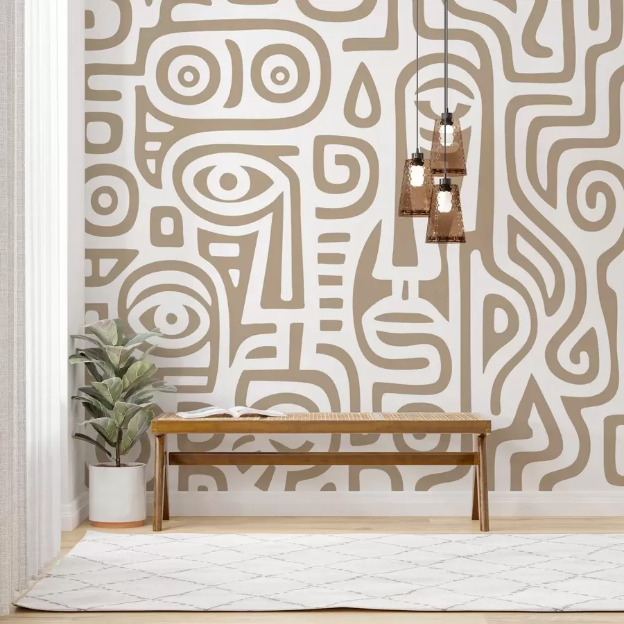 Fototapet Stylizované detaily obličeje w04186v2