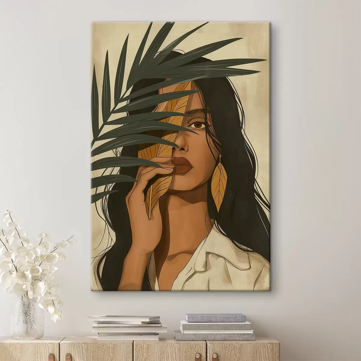 Obraz Tvář skrytá za listy Č. s44960