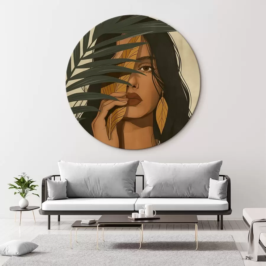 Obraz Tvář skrytá za listy Č. r44960