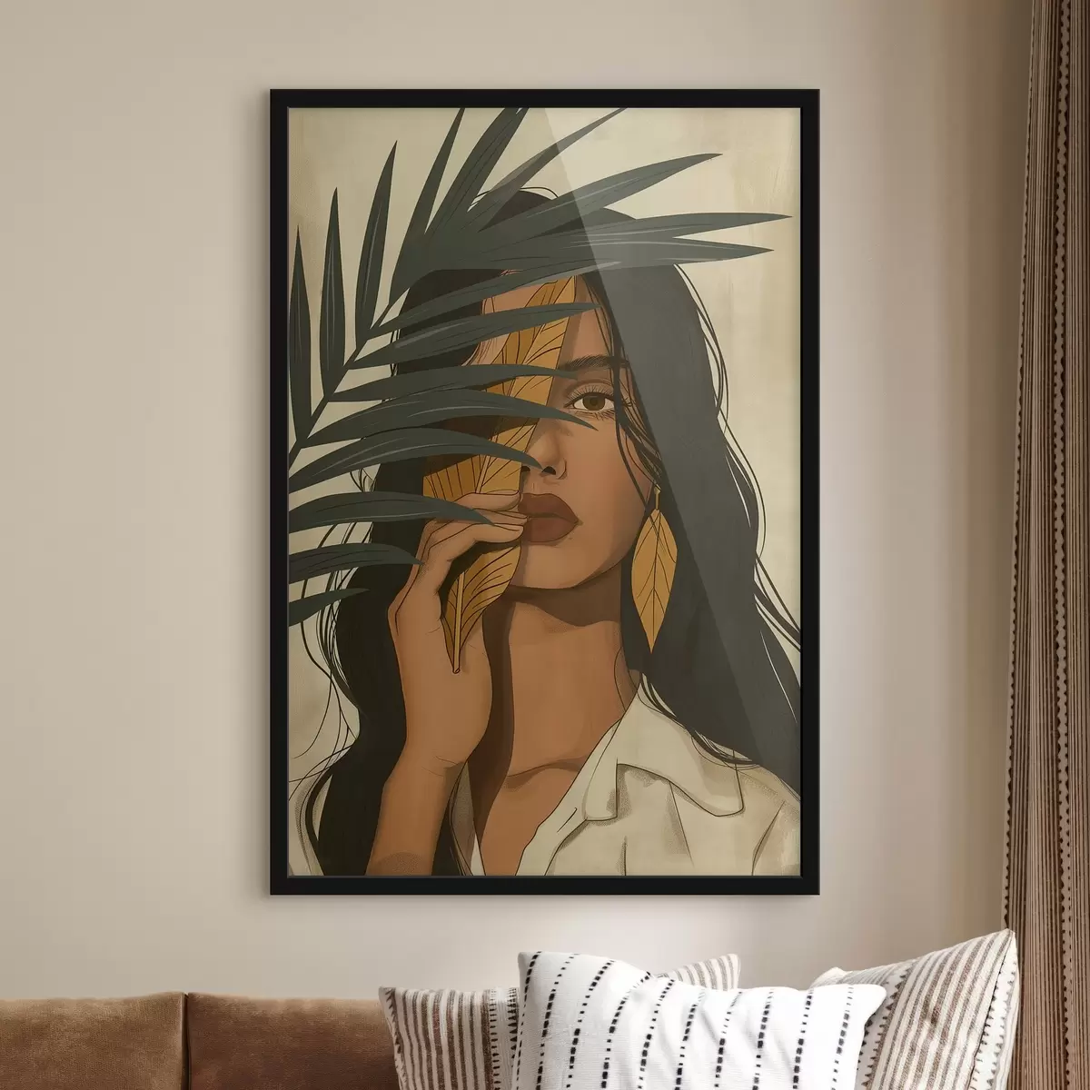 Poster Tvář skrytá za listy f44960