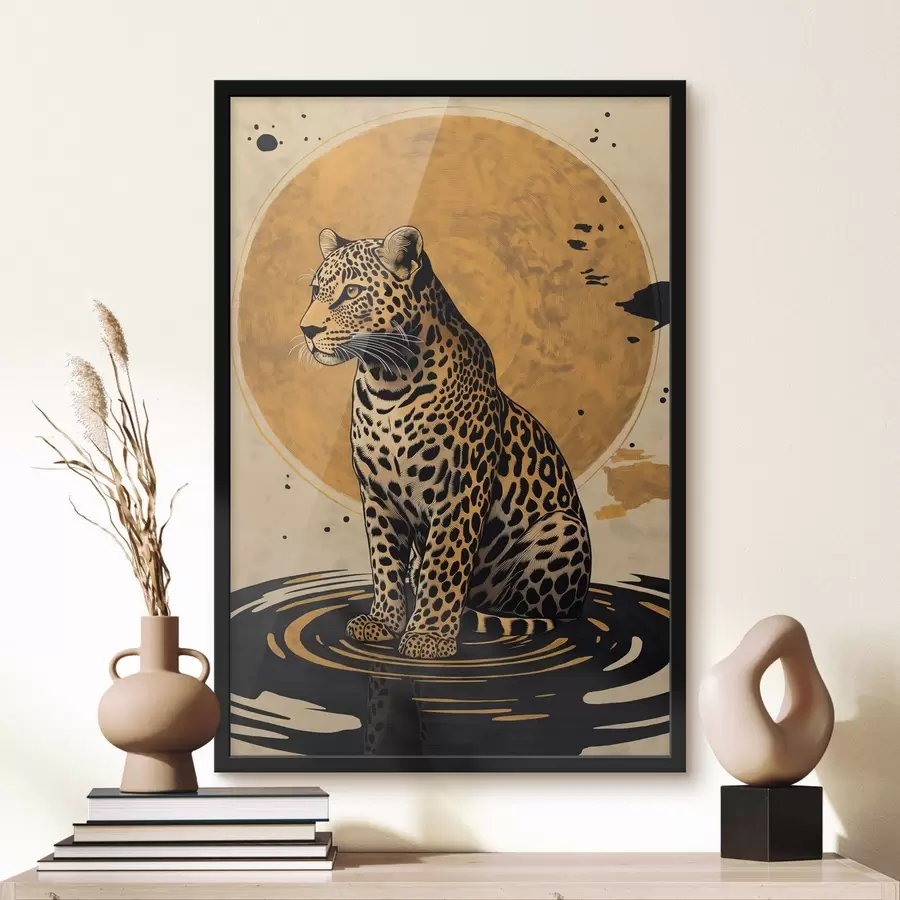 Fototapet Leopard a slunce f44970