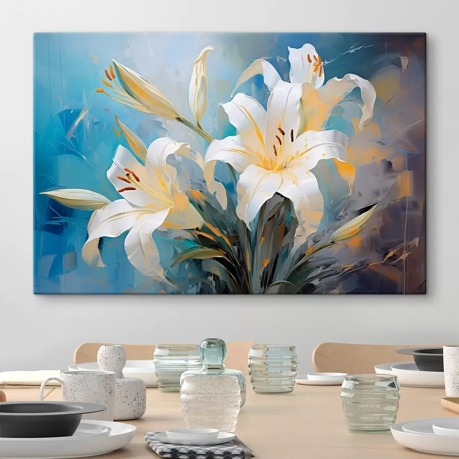 Obraz Abstraktní lilie na barevném pozadí v uměleckém stylu Č. s44849