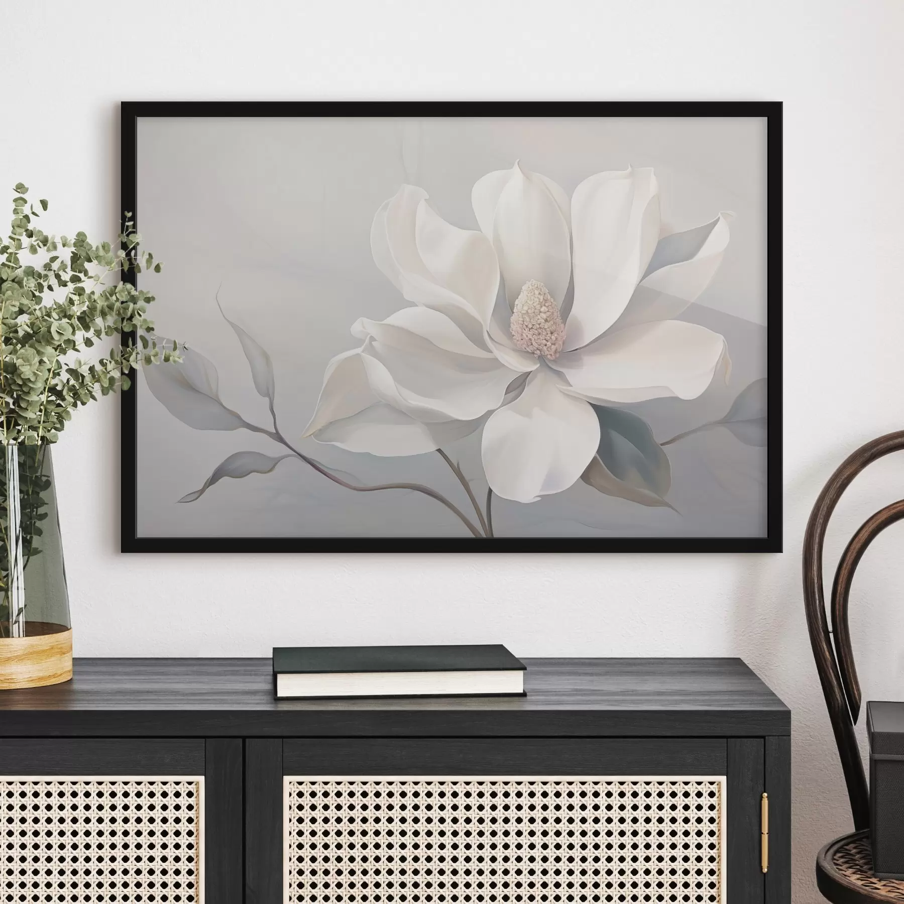 Fototapet Kvetoucí bílý květ v pastelových odstínech f44839