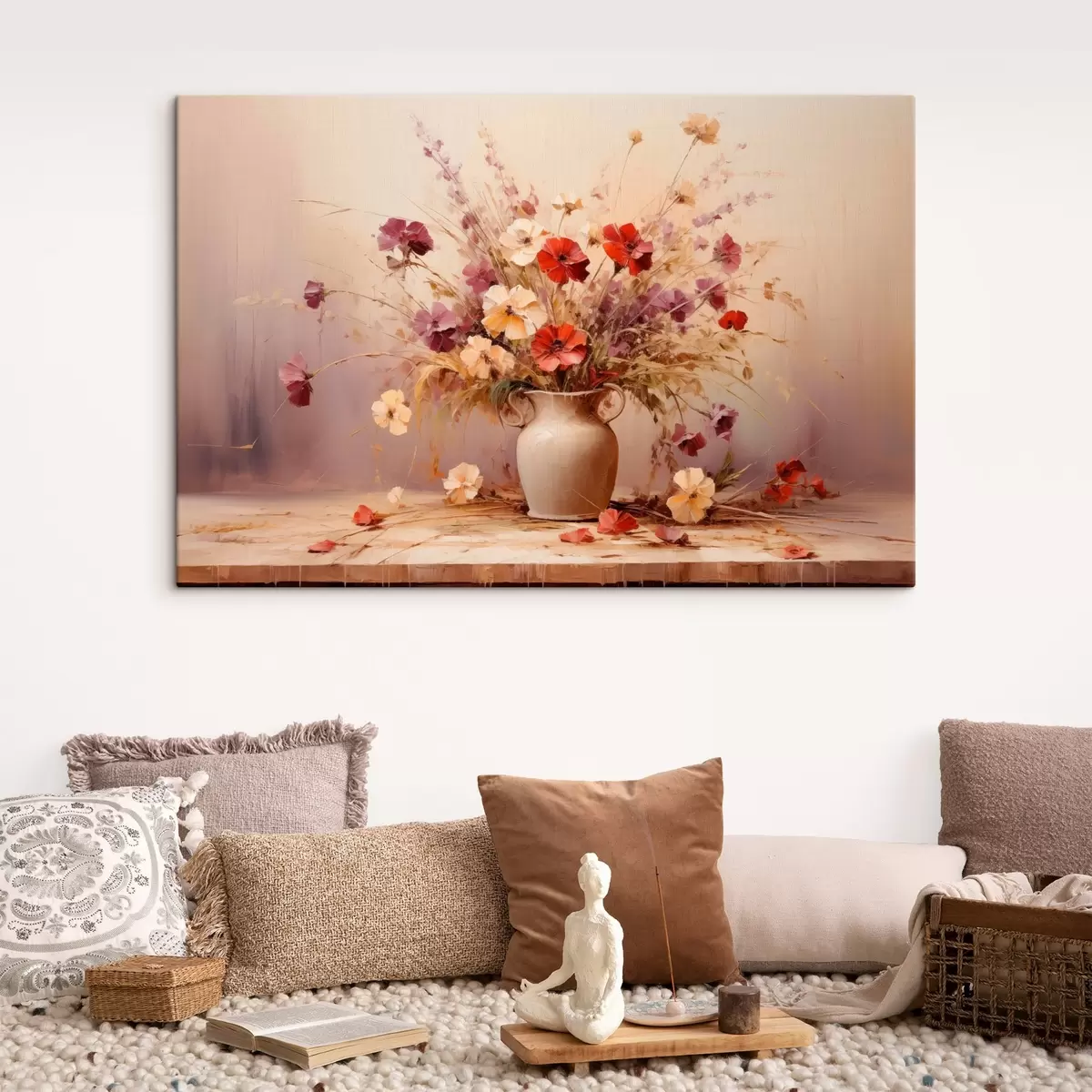 Obraz Kytice polních květin ve váze ve stylu olejomalby Č. s44947