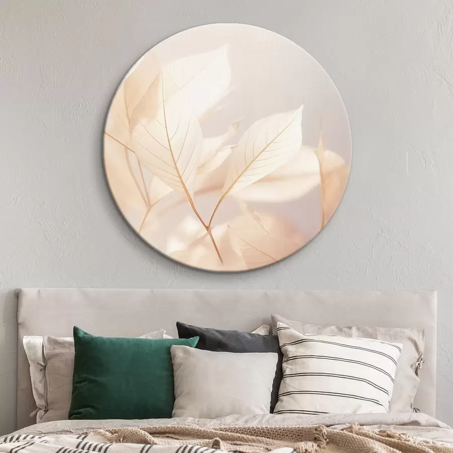 Obraz Průsvitné listy se složitými žilkami, jemná pastelová paleta barev, éterické osvětlení, minimalistická kompozice Č. r44928