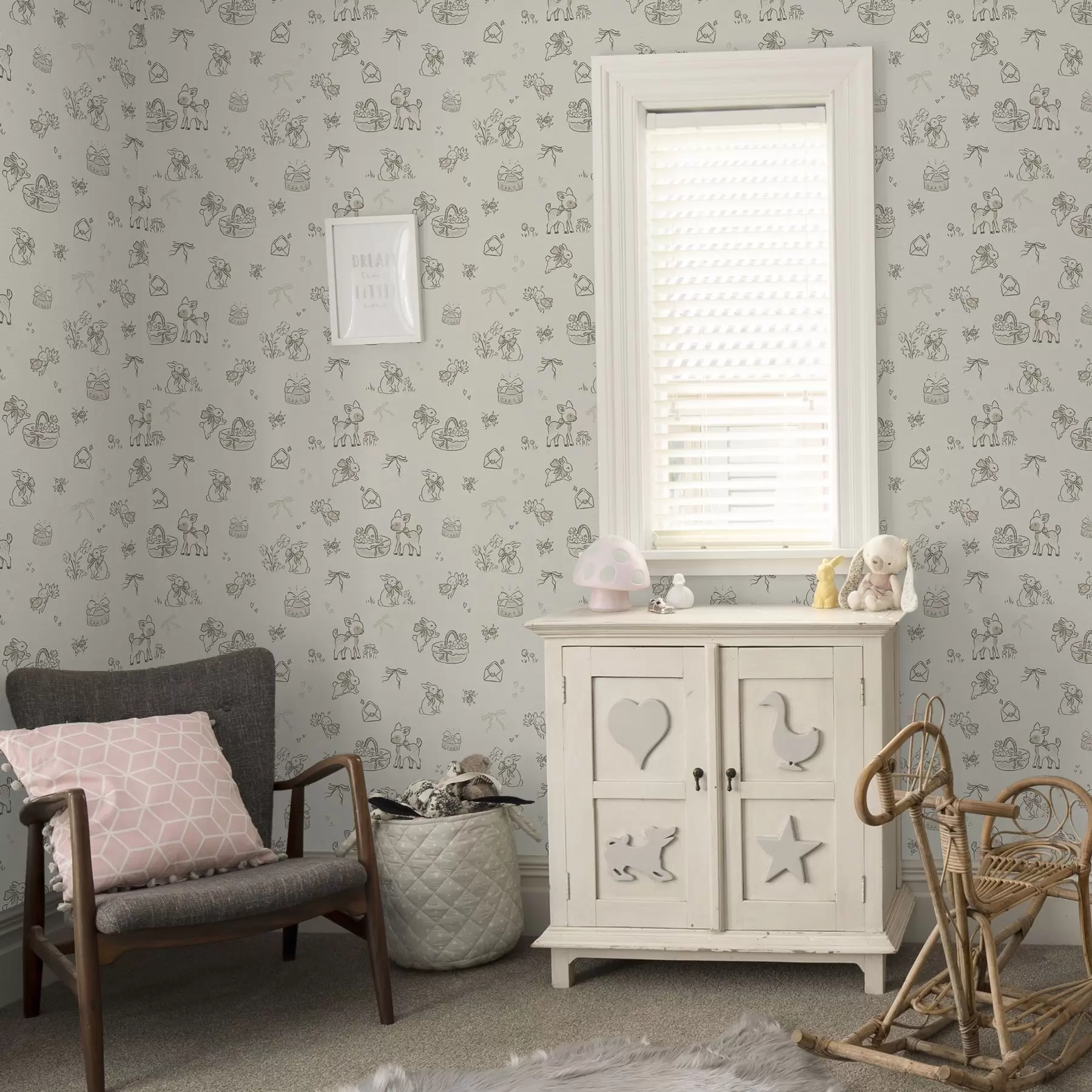 Fototapet Roztomilá lesní scéna s jeleny, králíky a včelami a00215