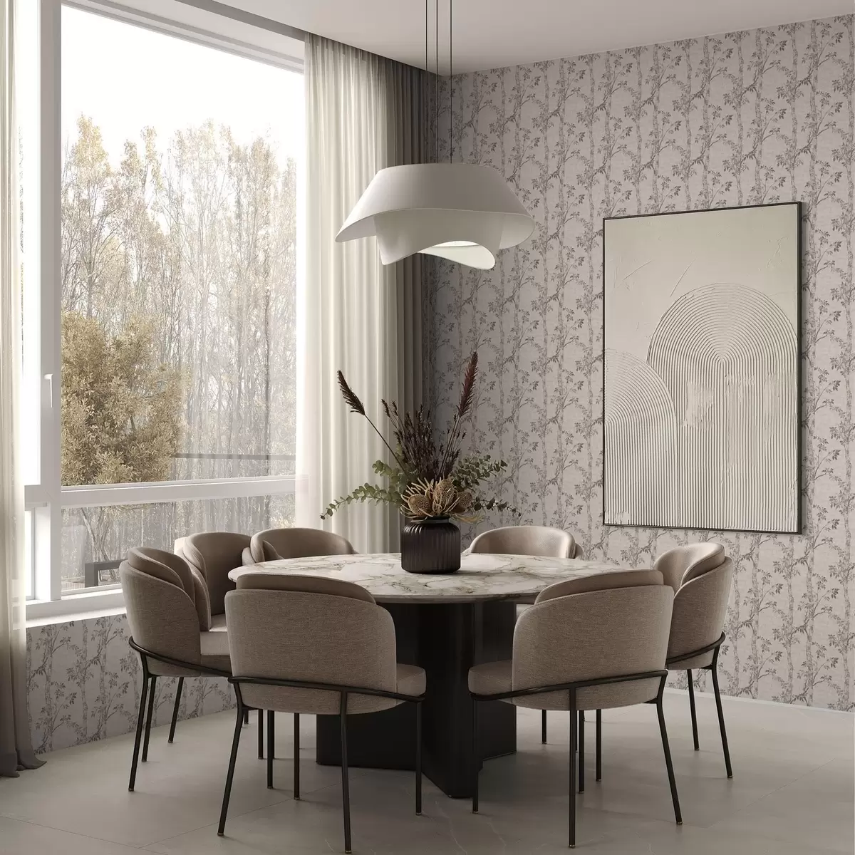 Tapety Březové větve s listy, texturované pozadí a00257v1