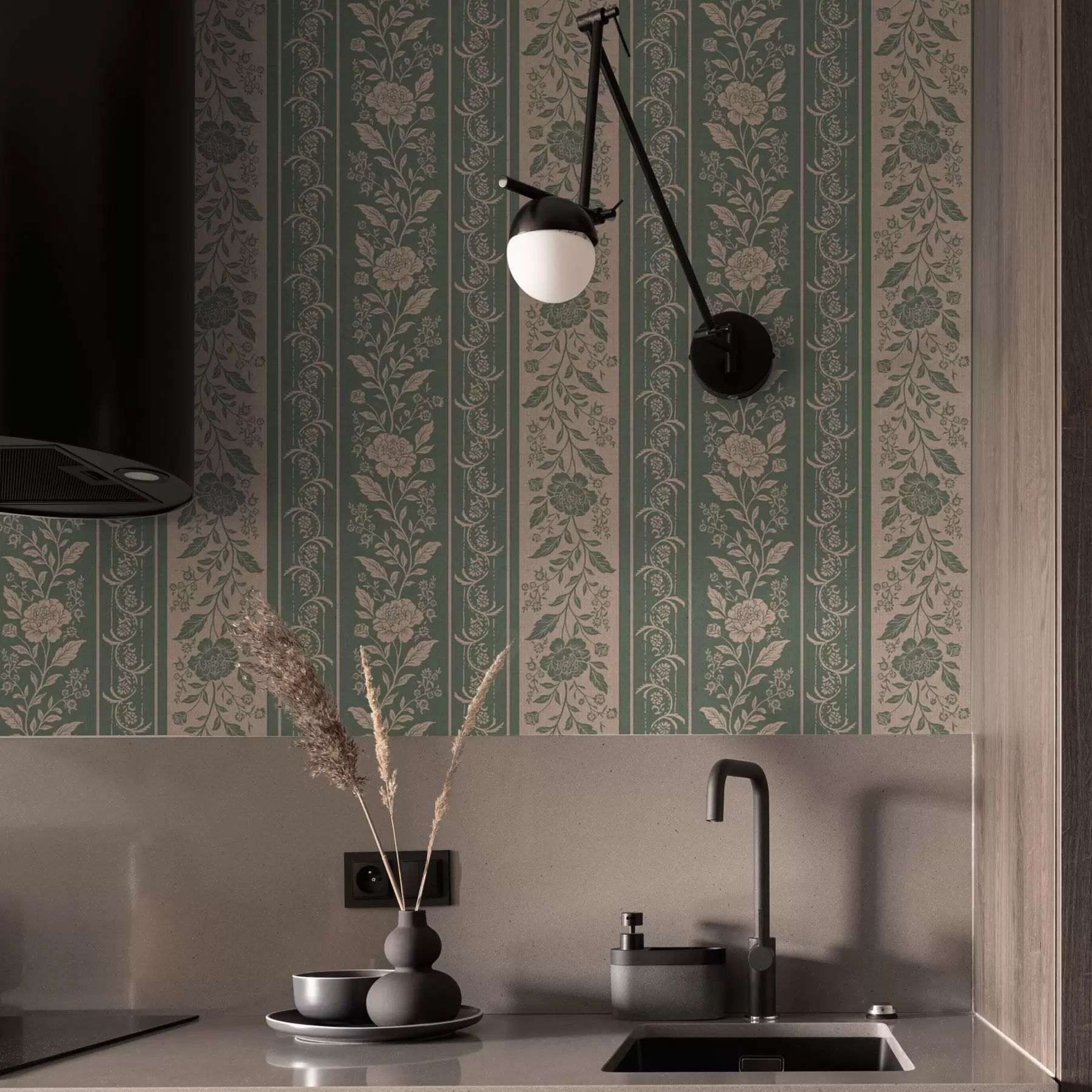 Fototapet Svislé pruhy s květinovým vzorem a00273