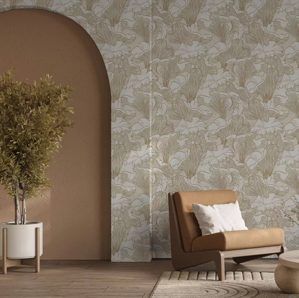 Tapety Lišky, kresba na krémovém pozadí a00275