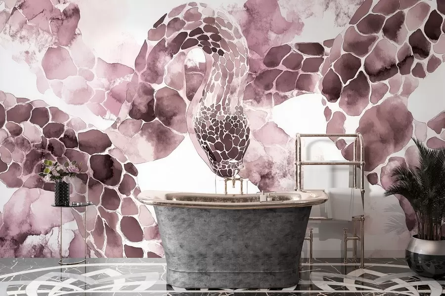 Fototapet Silueta hada, akvarelový styl, vínové barvy w04113v1