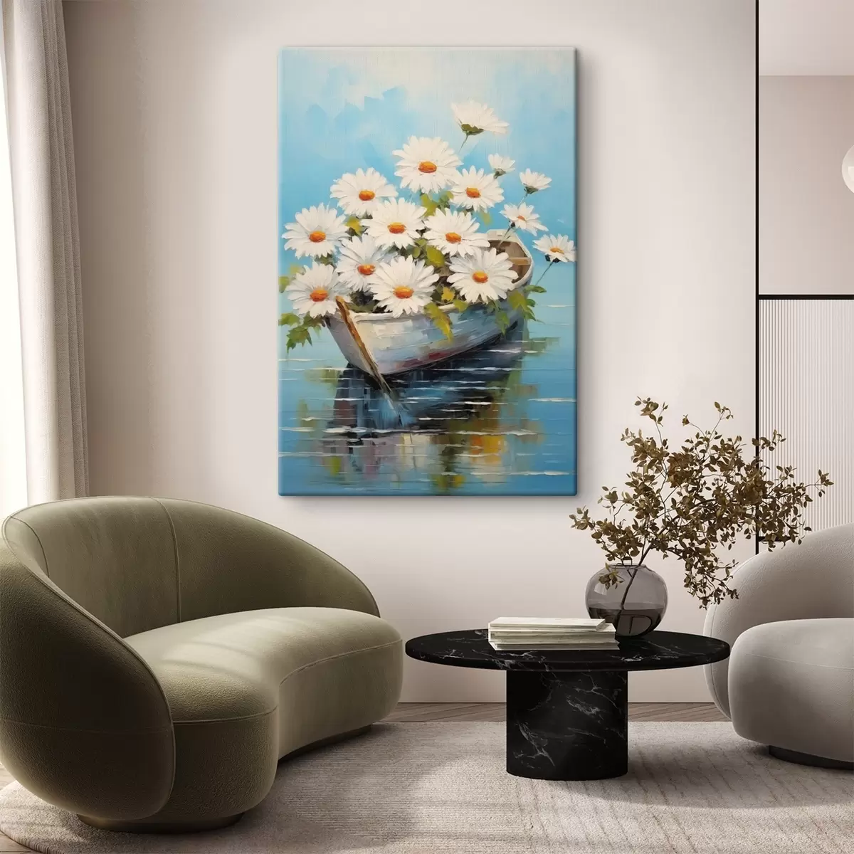 Obraz Sedmikrásky v lodi na vodě Č. s44987