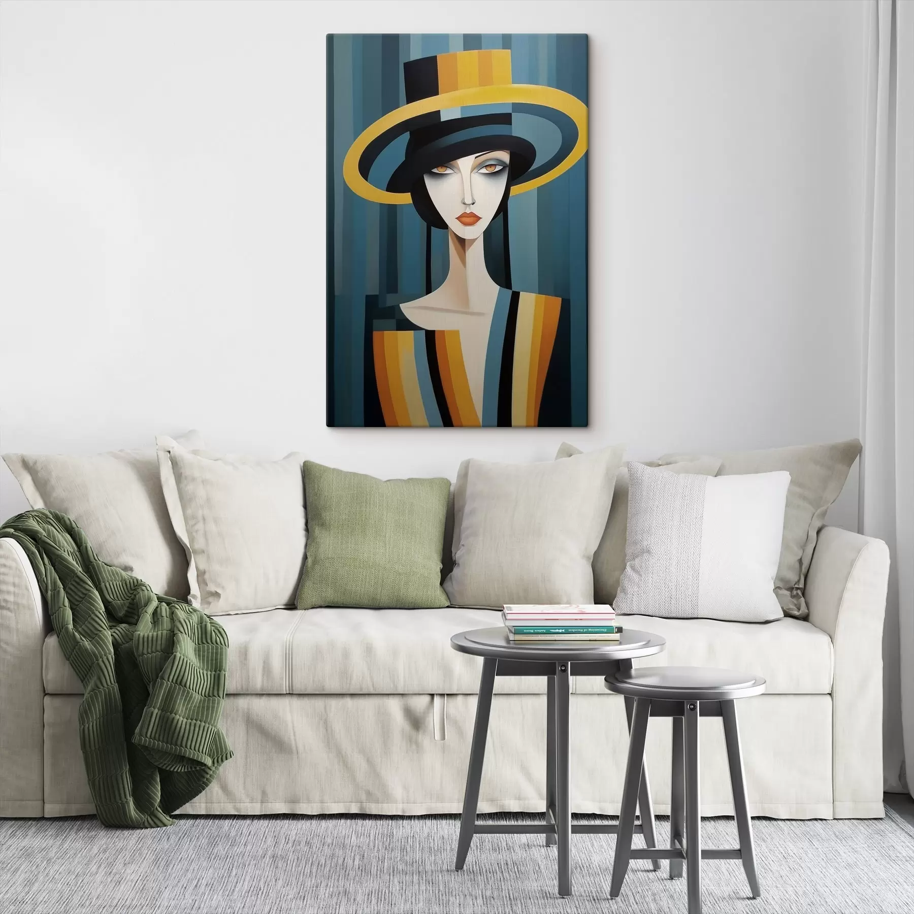 Obraz Abstraktní portrét ženy v klobouku Č. s44990