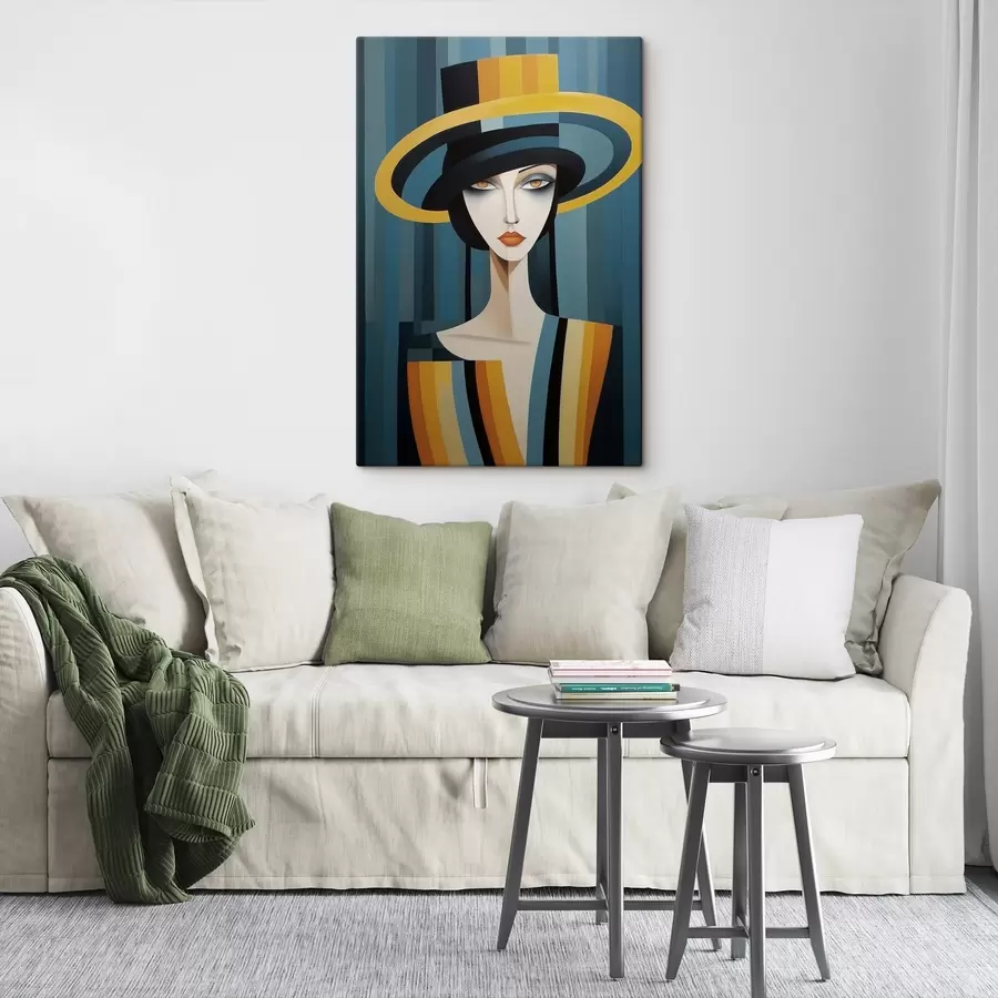 Obraz Abstraktní portrét ženy v klobouku Č. s44990