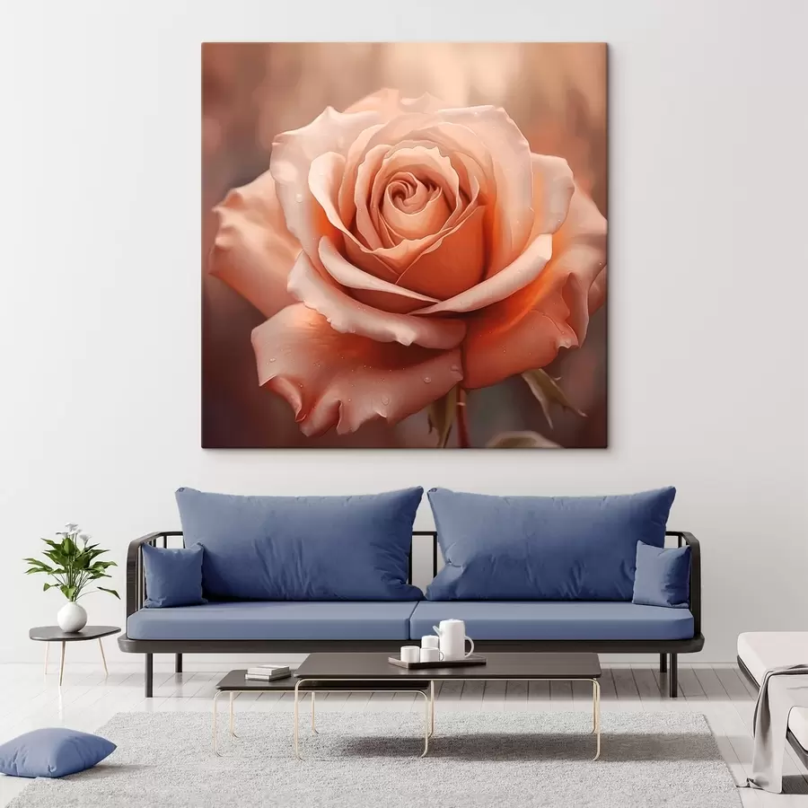 Obraz Růže s kapkami rosy Č. s44991