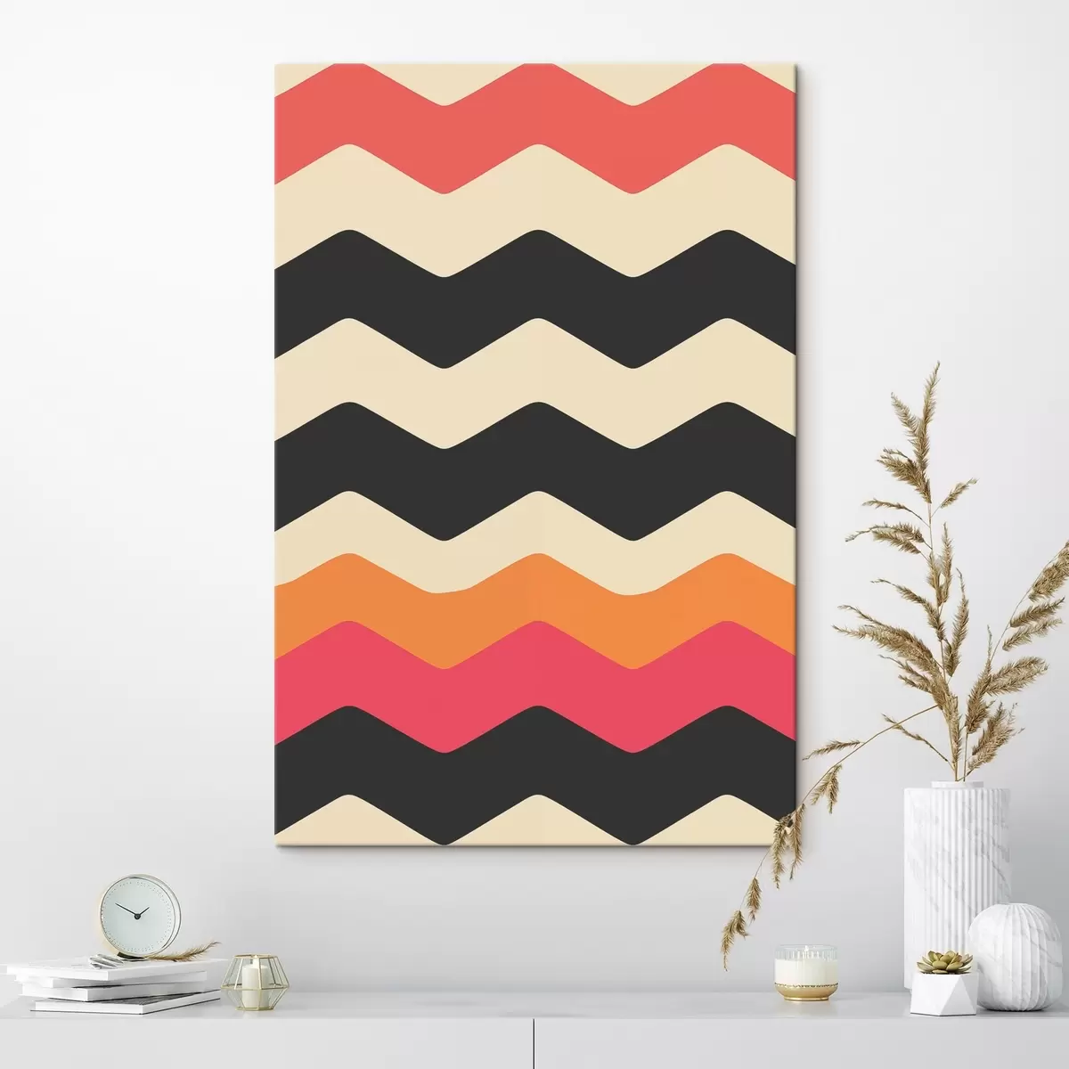 Obraz Geometrický vzor s vlnitými pruhy Č. s45004