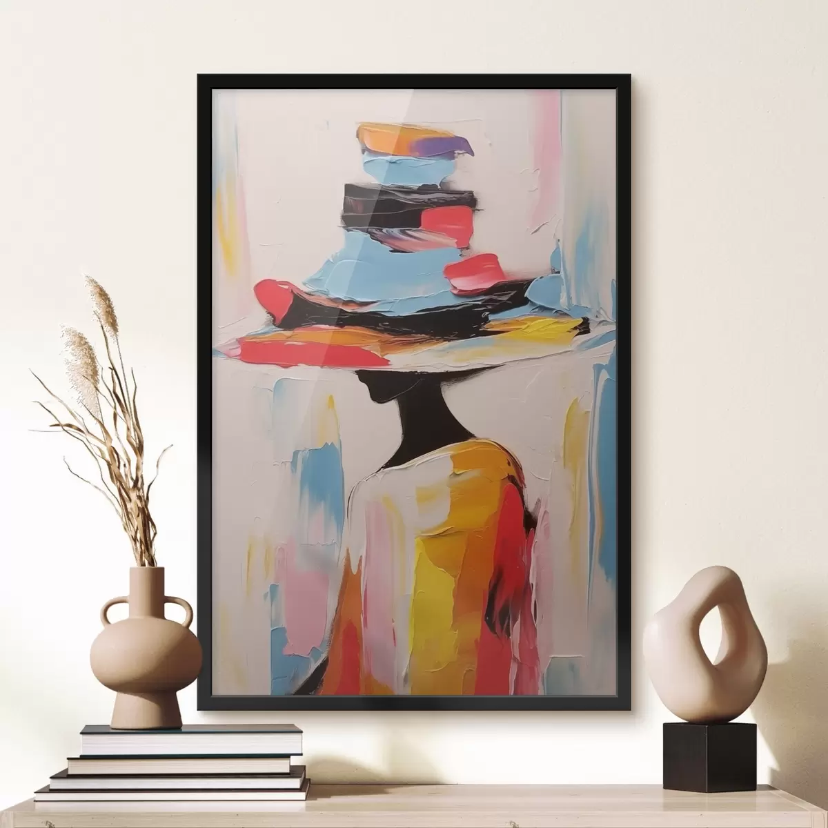 Poster Žena v širokém klobouku f44994