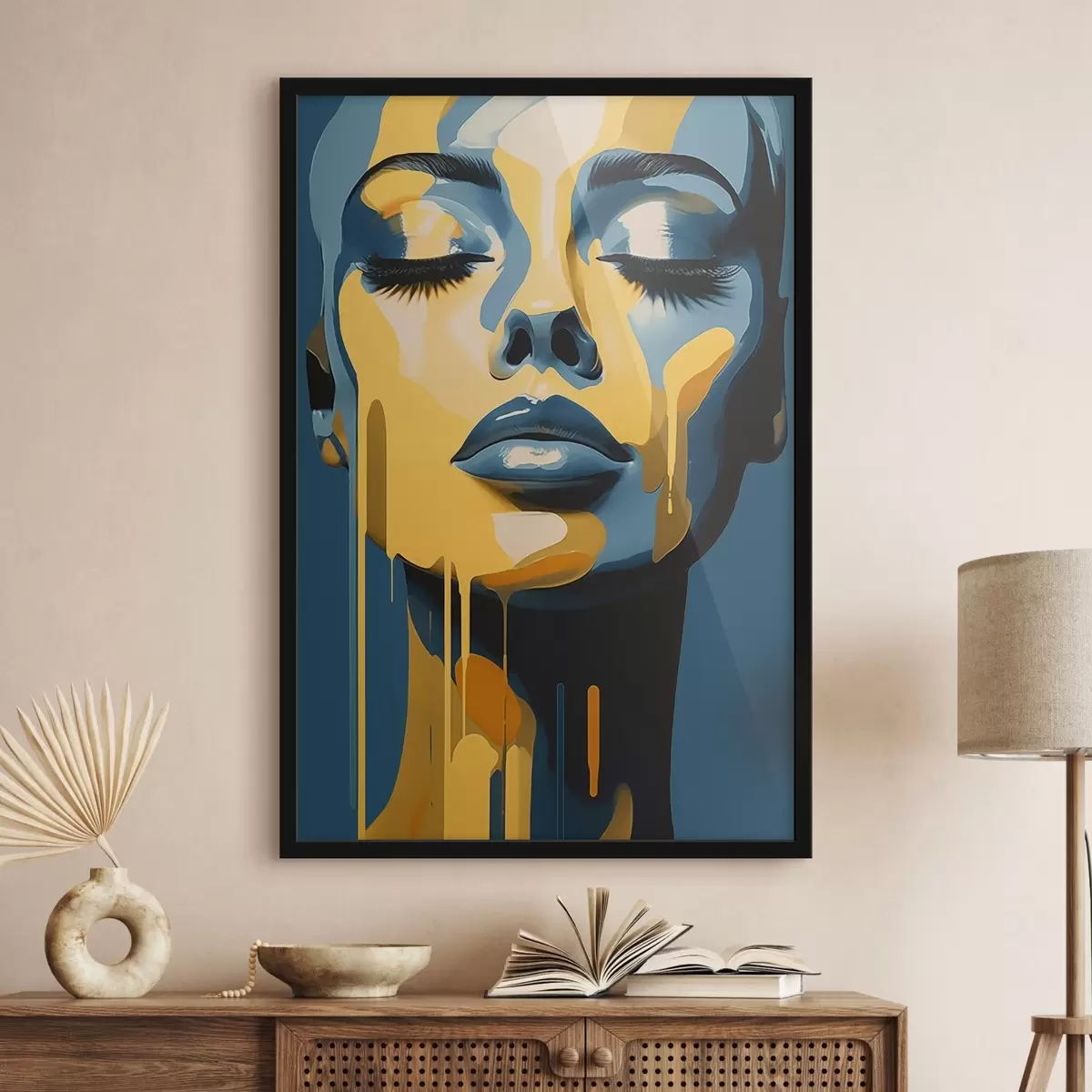 Poster Portrét ženy se zavřenýma očima f45006