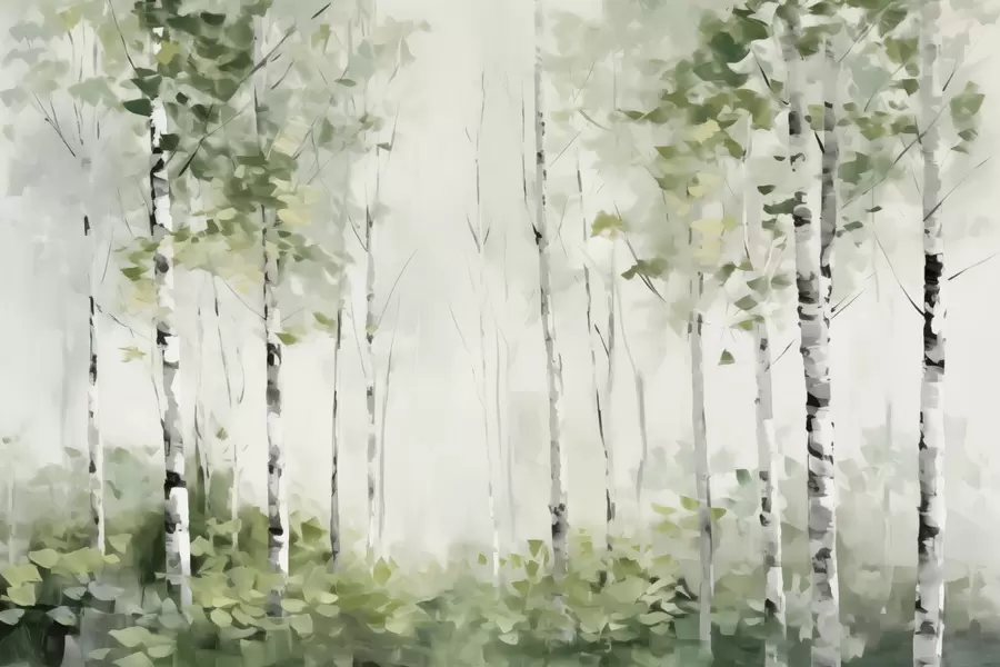 Fototapet Malba imitující listnatý les w04234