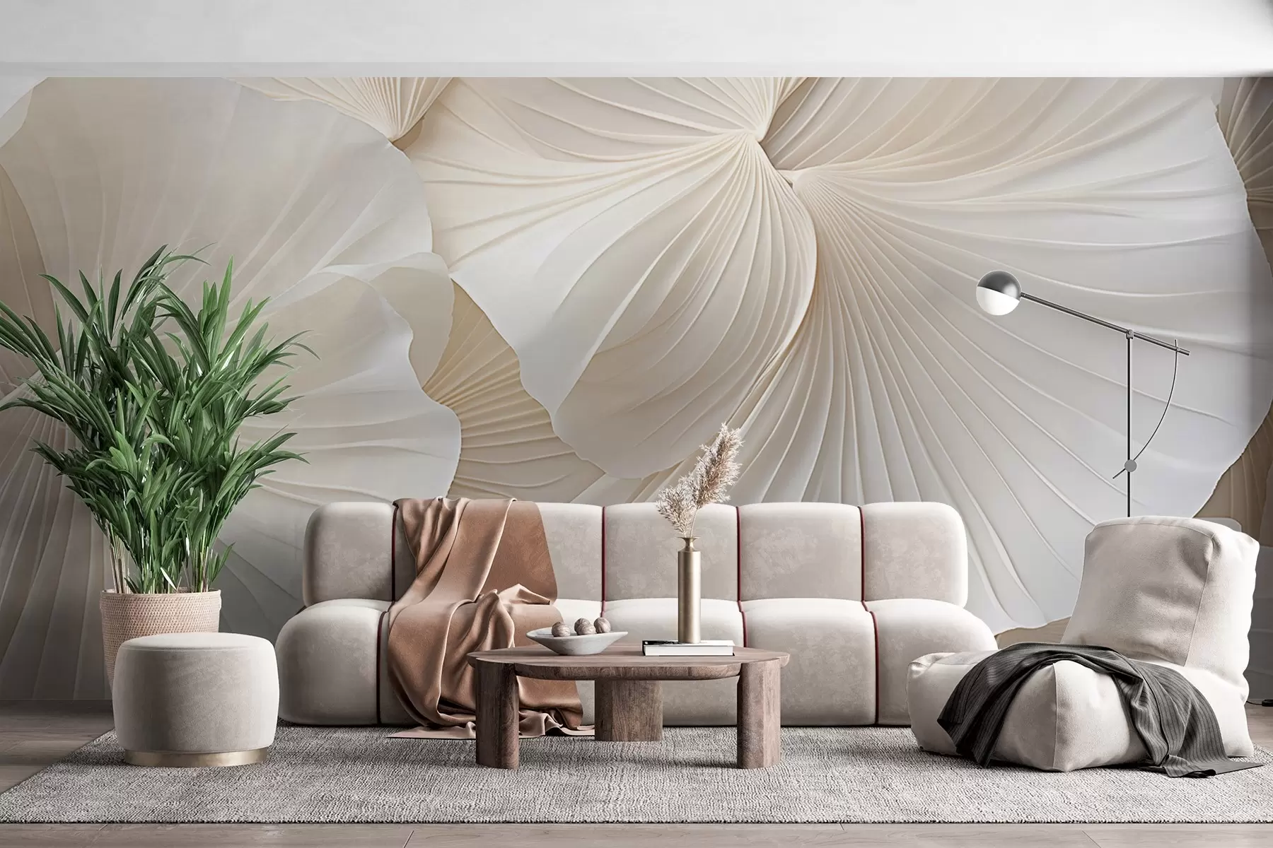 Fototapet okvětní lístky, květy, bílá, krémová, textura, něha, dekorativní w04216