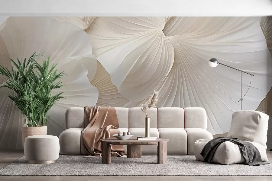 Fototapet okvětní lístky, květy, bílá, krémová, textura, něha, dekorativní w04216