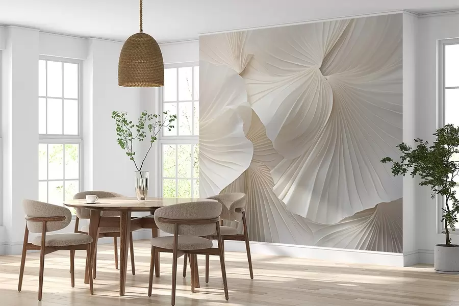 Fototapet okvětní lístky, květy, bílá, krémová, textura, něha, dekorativní w04216