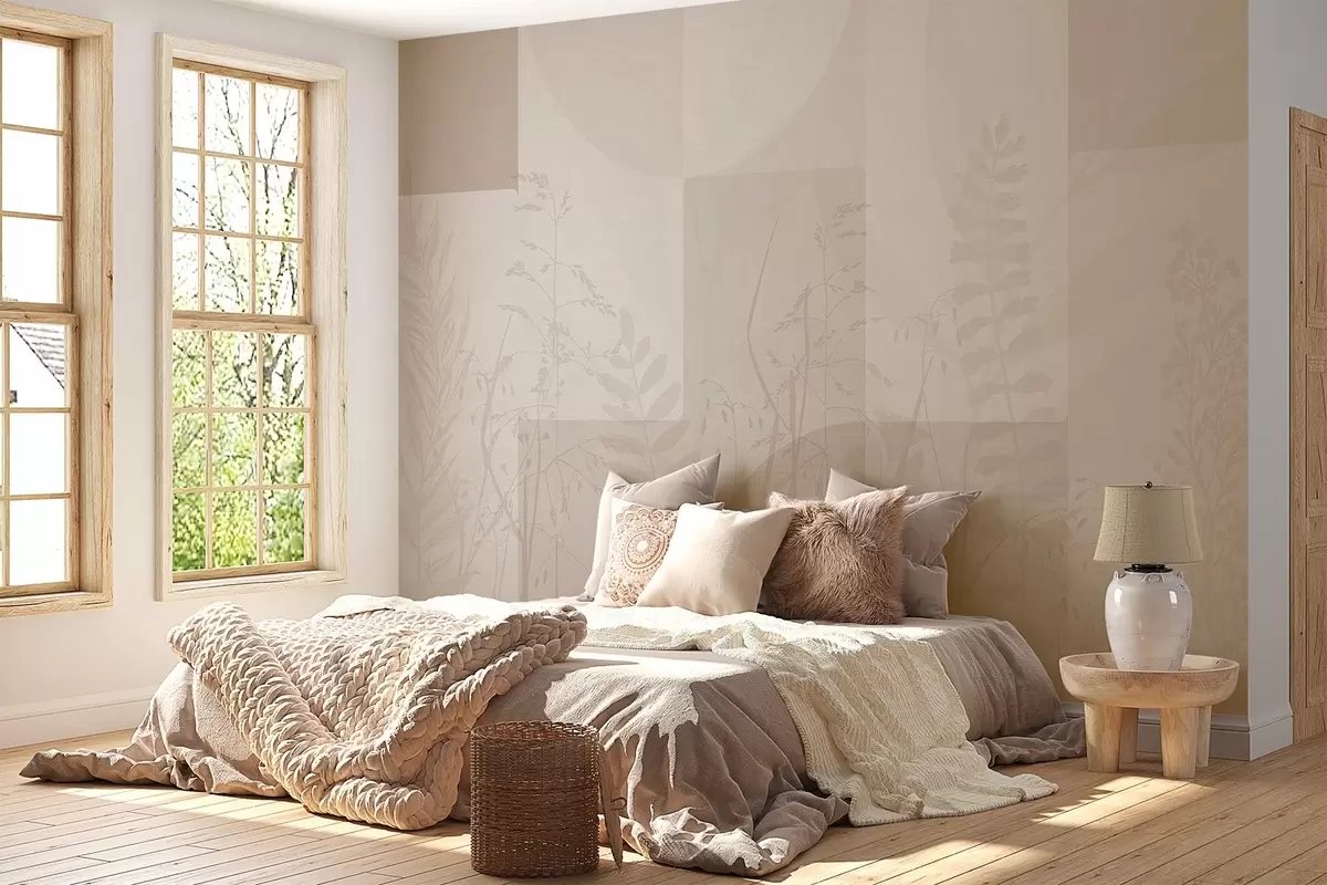 Fototapet Abstrakce s rostlinami, geometrie w04240