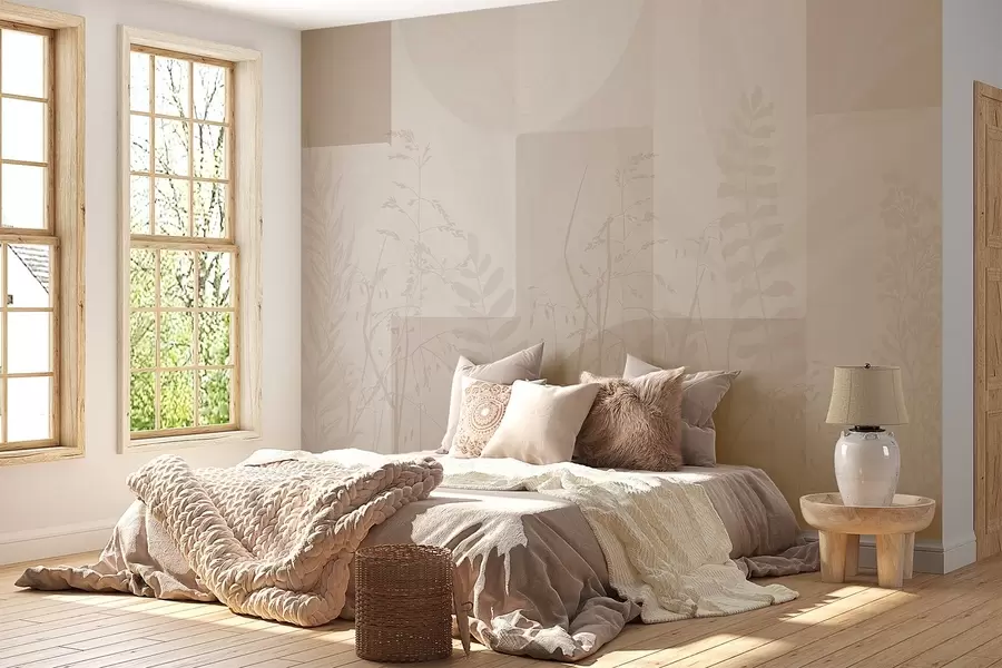 Fototapet Abstrakce s rostlinami, geometrie w04240