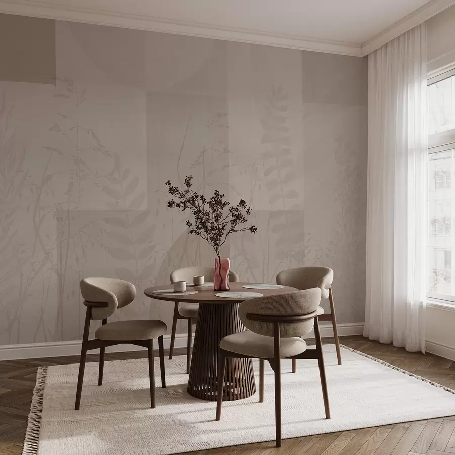 Fototapet Abstrakce s rostlinami, geometrie w04240