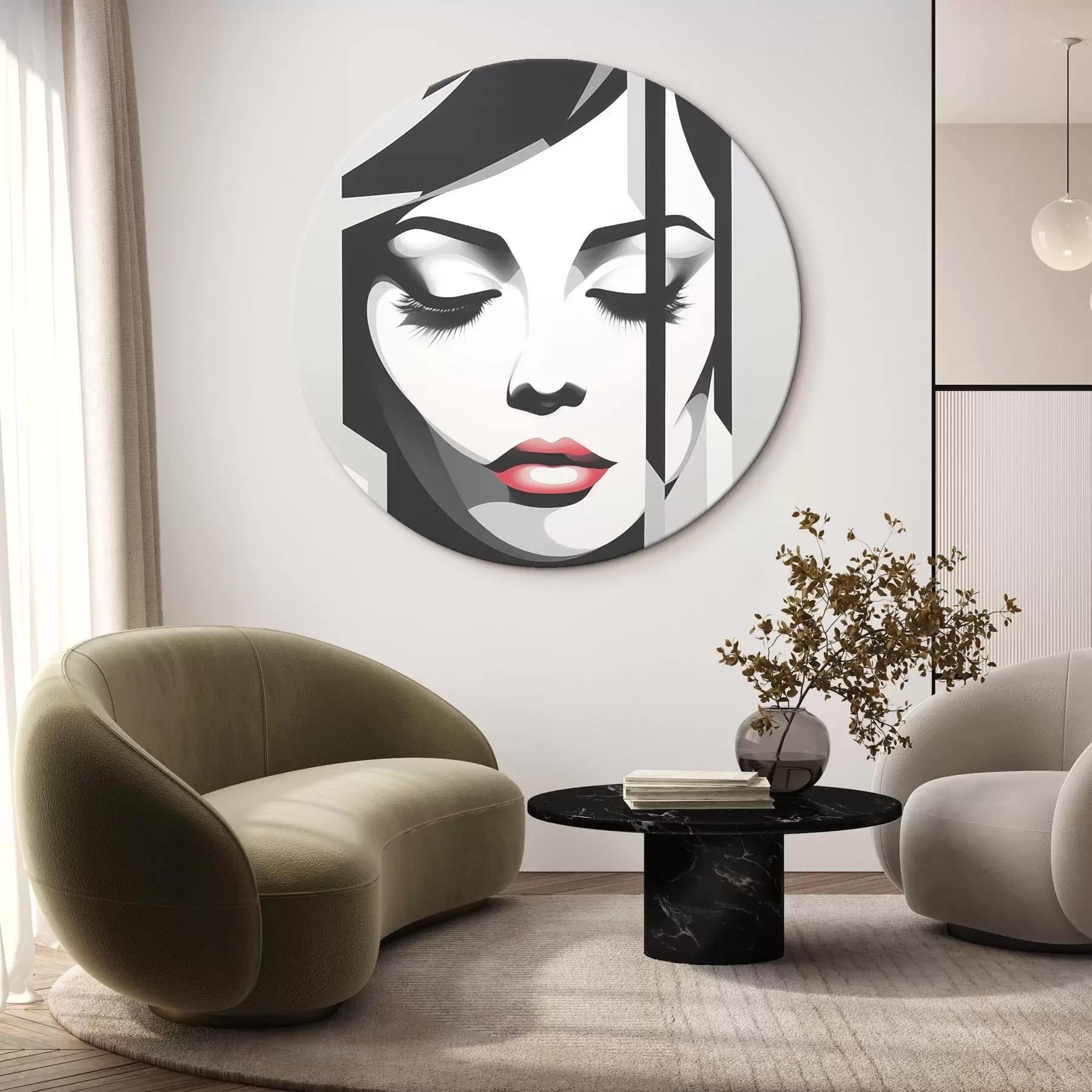 Obraz Černobílý obličej se zavřenýma očima Č. r45076