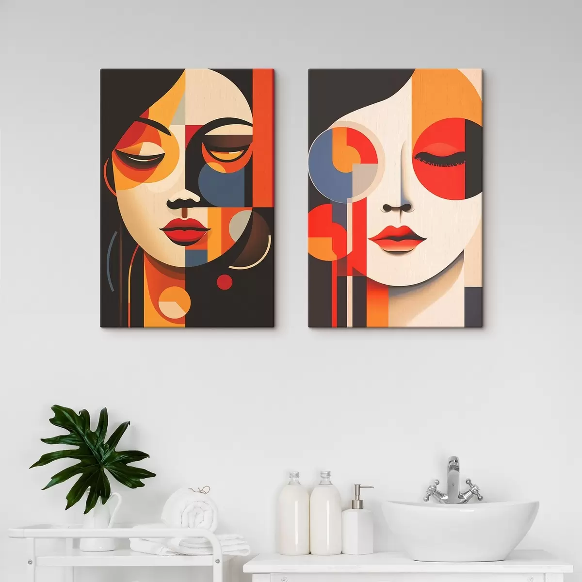 Obraz Geometrické portréty žen Č. m00501