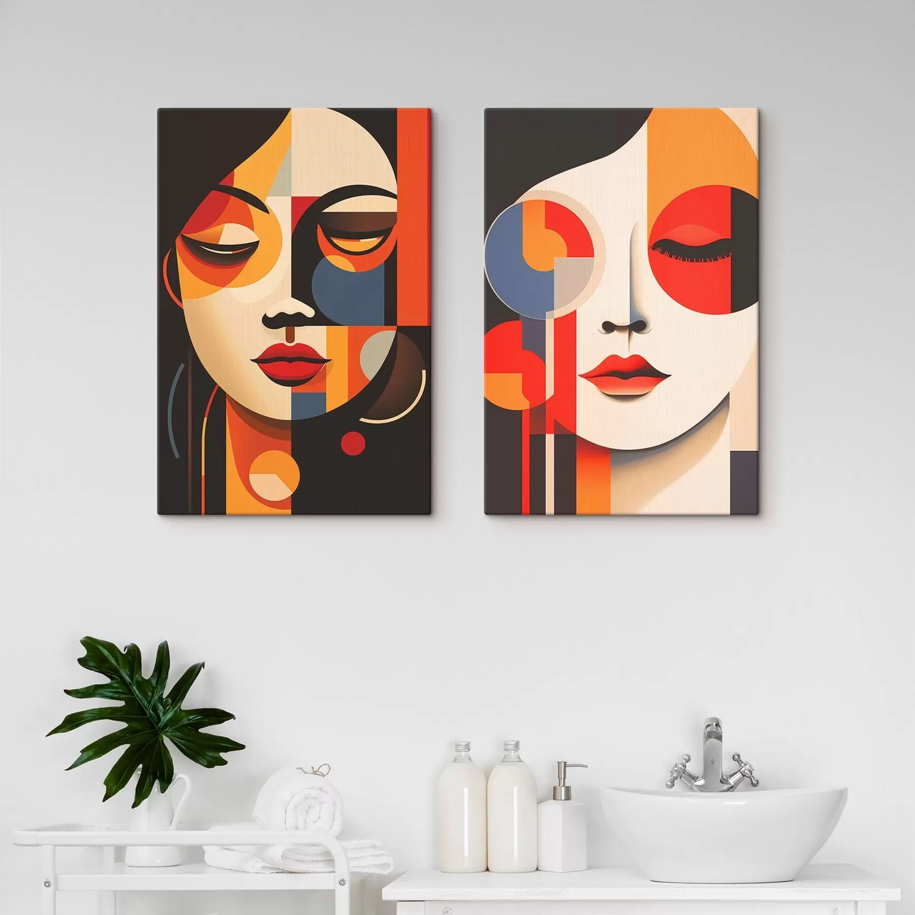 Obraz Geometrické portréty žen Č. m00501