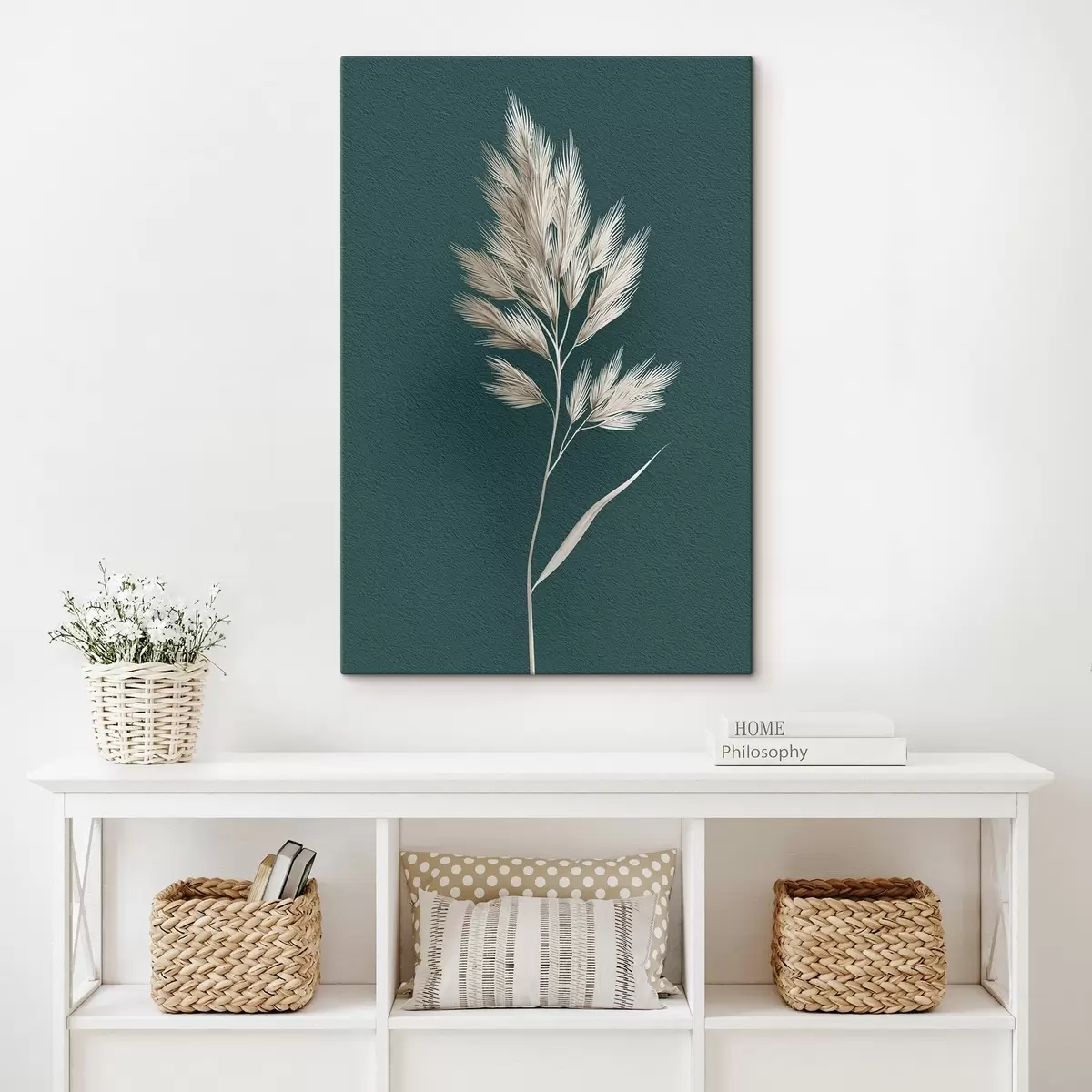 Obraz suchá rostlina, silueta, organické, listy, byliny, neutrální, jednoduché, textura Č. s45092