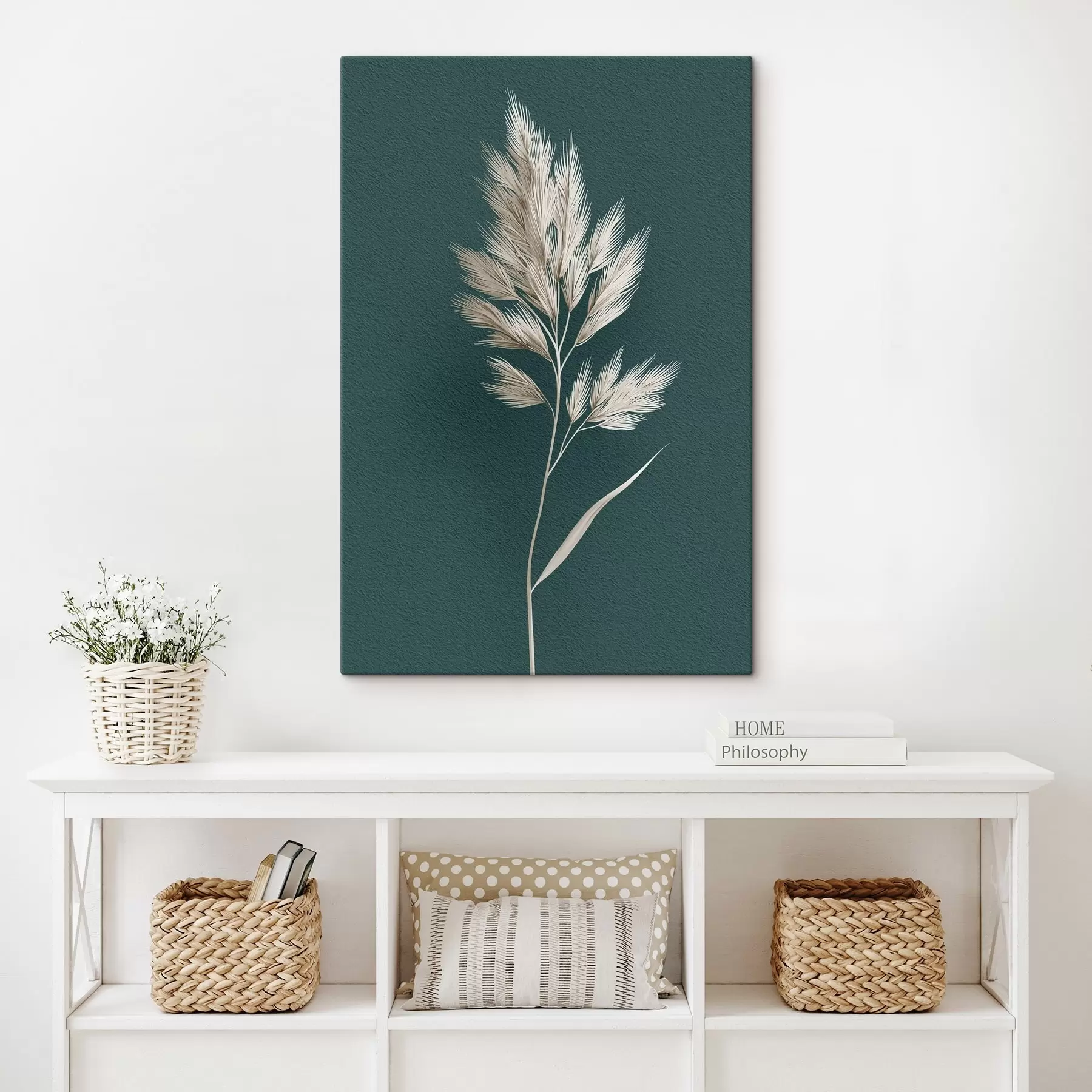 Obraz suchá rostlina, silueta, organické, listy, byliny, neutrální, jednoduché, textura Č. s45092