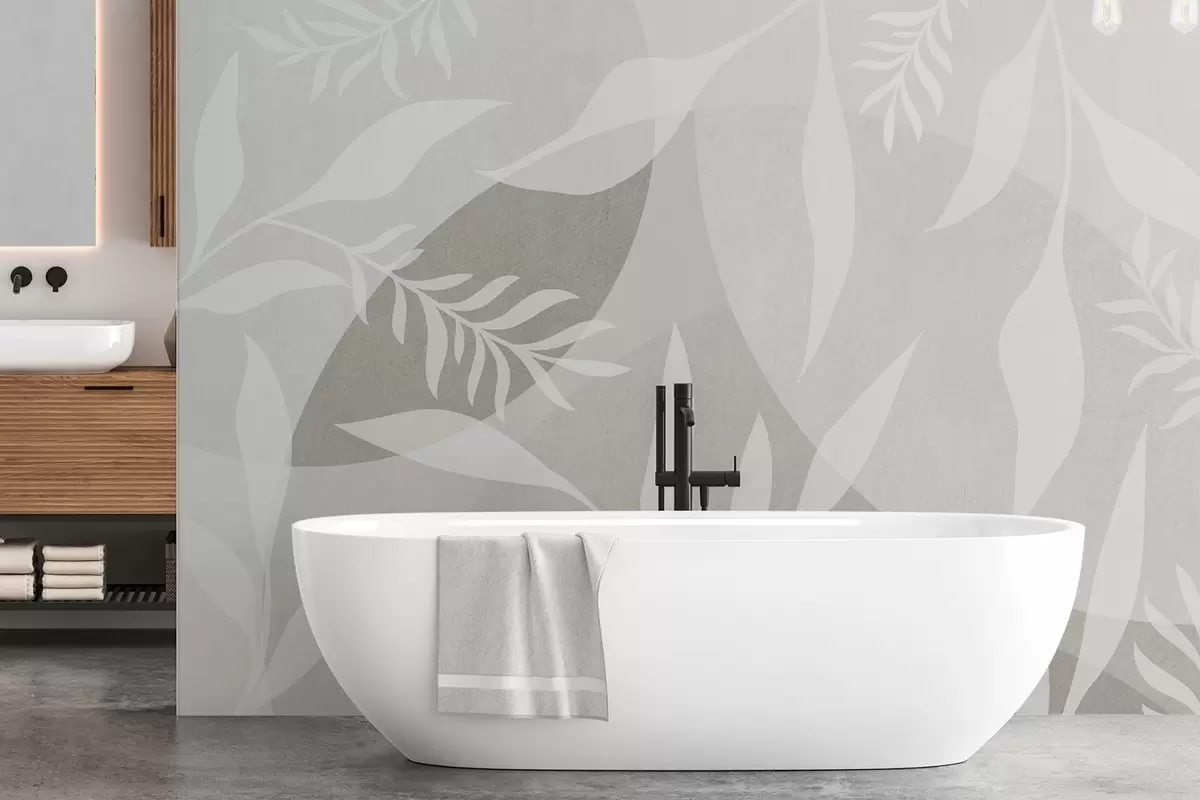 Fototapet Siluety větviček na pozadí abstraktních kruhů w04270