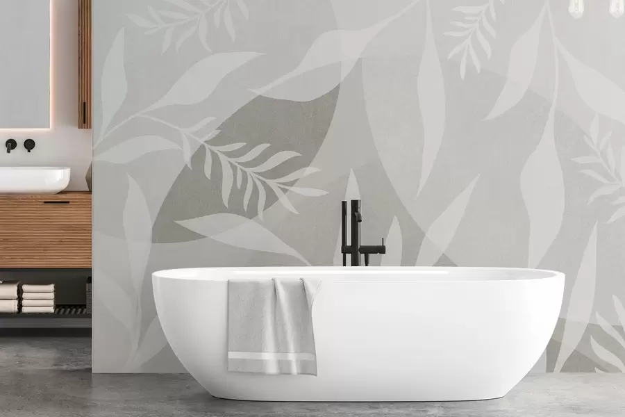 Fototapet Siluety větviček na pozadí abstraktních kruhů w04270